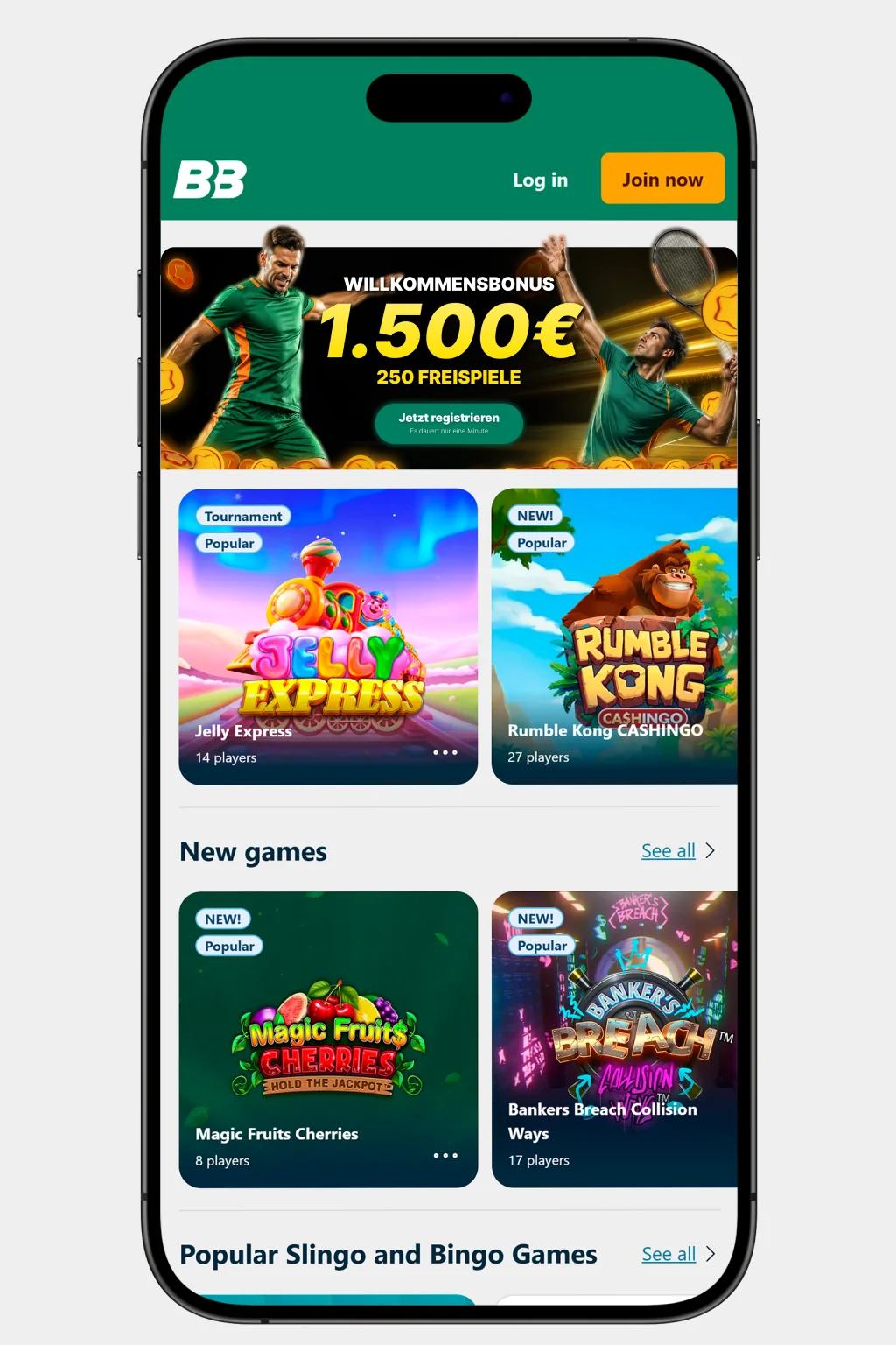 Boabet Mobile Casino App auf dem Smartphone
